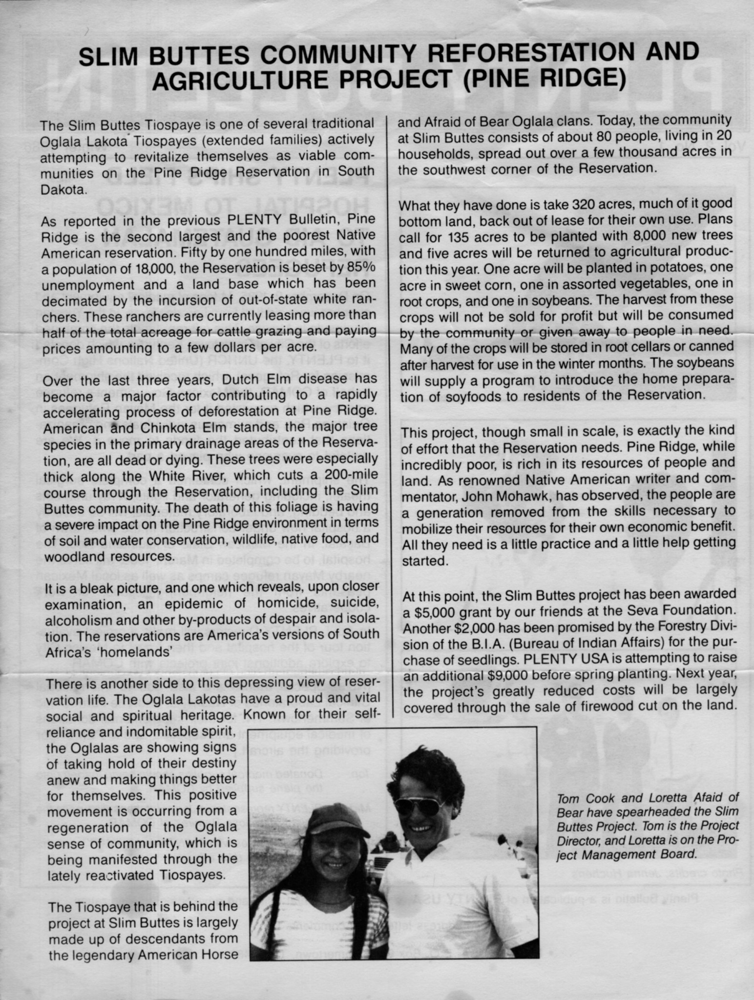 Albert Bates, Jenna Hutchens, Jerry Hutchens, John Smitherman, Jose Ramirez, Loretta Afraid of Bear Cook, Tom Cook, 1986, Guatemala, Lesotho, Mexico, Pine Ridge, Community Gardens, Food Security, Medical Relief, Music, Refugees