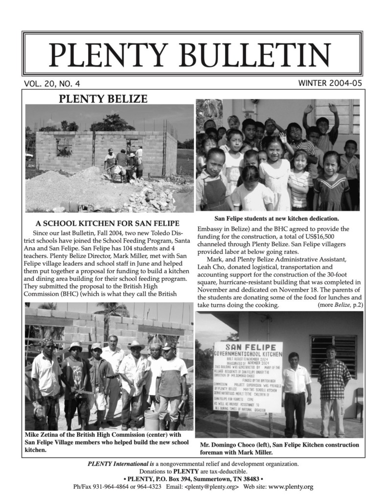 Celena McIntyre, Chuck Haren, Domingo Choco, Karen Flaherty, Leah Cho, Marcy Bowers, Mark Miller, Ryan Burgess, Sizwe Herring, Wendy Hagler, 2004, Guatemala, Mexico, Nicaragua, San Felipe, Tennessee, CAFSI, Clean Water, Community Gardens, Food Security, Kids to the Country, Plenty Belize, Rural Education, Rural Health, Soy Dairy, Soy Technology