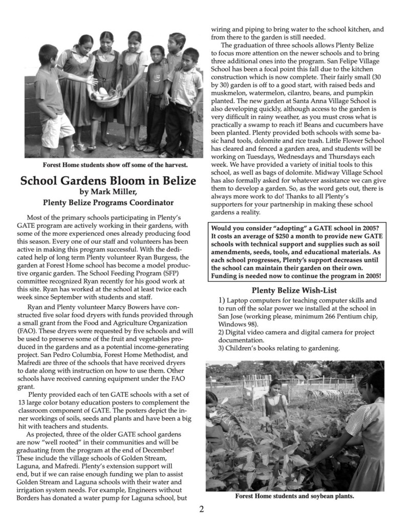 Celena McIntyre, Chuck Haren, Domingo Choco, Karen Flaherty, Leah Cho, Marcy Bowers, Mark Miller, Ryan Burgess, Sizwe Herring, Wendy Hagler, 2004, Guatemala, Mexico, Nicaragua, San Felipe, Tennessee, CAFSI, Clean Water, Community Gardens, Food Security, Kids to the Country, Plenty Belize, Rural Education, Rural Health, Soy Dairy, Soy Technology