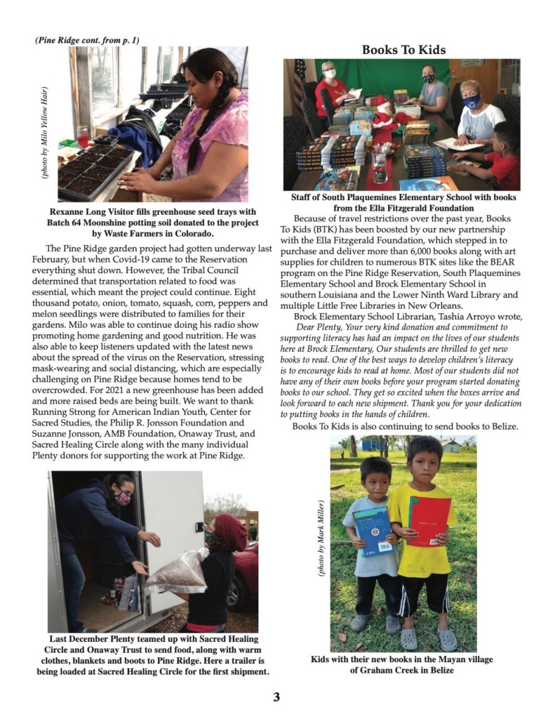 Milo Yellow Hair, Miriam Iquique, Tom Cook, 2021, Guatemala, Haiti, Nicaragua, Pine Ridge, Puerto Rico, Books To Kids, Community Gardens, Disaster Relief, Food Security, Kids to the Country, Plenty Belize