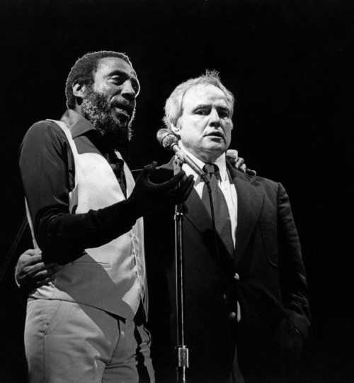 Daniel Luna, Dick Gregory, Marlon Brando, 1978, Washington, D.C., Native Rights